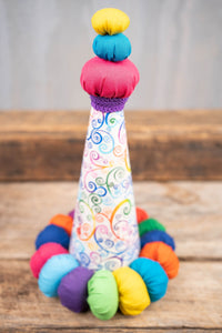 Kaleidoscope Clown-  Clown Costume for Mini Horse with Hat and Rainbow Celestial Saddle Cape