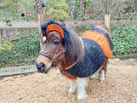 Cantering Caterpillar -  Caterpillar Costume with Antennaed Hat and Fuzzy Abdomen Cape for Mini Horse