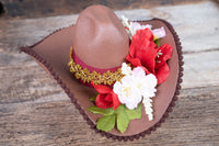 Bucking BonBons - Fancy Valentine Cowboy Set with Hat, Fringed Shawl and Tail Fascinator
