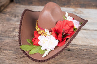 Bucking BonBons - Fancy Valentine Cowboy Set with Hat, Fringed Shawl and Tail Fascinator