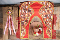 Bucking BonBons - Fancy Valentine Cowboy Set with Hat, Fringed Shawl and Tail Fascinator