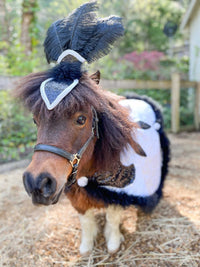 Cantering Cabaret - Feathered Headdress, Cape and Tail Fascinator for Mini Horse