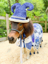 Winter Whimsy - Holiday Jester costume with hat and quilted cape for Mini Horse
