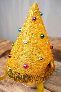 Yuletime Gold - Christmas Hat for Miniature Horse