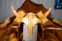 Norse Horse - Viking Costume for Mini Horse with Horned Helmet and Barbarian Cape