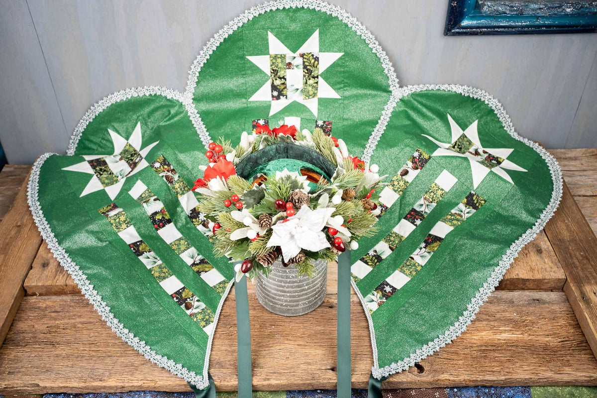 Festival of Yule - Christmas Headdress and Quilted Cape for Mini Horse