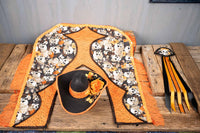 Skull Lovin'Scoundrel - Fancy Halloween Cowboy Set with Hat, Fringed Shawl and Tail Fascinator