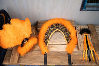 Candy Corn Cabaret - Feathered Headdress and Cape for Mini Horse