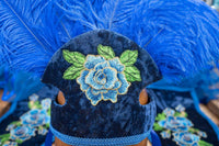 Royal Blue Rhapsody - Feathered Headdress, Cape and Tail Fascinator for Mini Horse