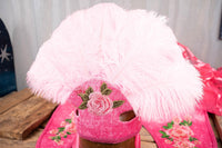 Pink Perfection - Feathered Headdress and Cape for Mini Horse