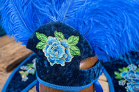 Royal Blue Rhapsody - Feathered Headdress, Cape and Tail Fascinator for Mini Horse