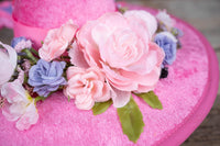 Fuschia and Rose Fizz - Derby Hat and Tail Fascinator for Mini Horse