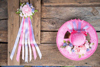Fuschia and Rose Fizz - Derby Hat and Tail Fascinator for Mini Horse