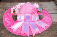 Fuschia and Rose Fizz - Derby Hat and Tail Fascinator for Mini Horse