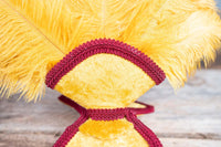 Gold and Garnets- Feathered Mini Headdress and Tail Fascinator for Mini Horse