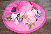 Fuschia and Rose Fizz - Derby Hat and Tail Fascinator for Mini Horse
