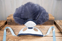 Denim Sky - Feathered Mini Headdress and Tail Fascinator for Mini Horse