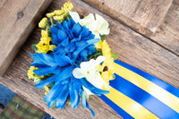 Sunshine and Cobalt - Set of Four Easy Clip Flower Fascinators