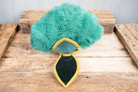 Emerald and Gold - Feathered Mini Headdress and Tail Fascinator for Mini Horse