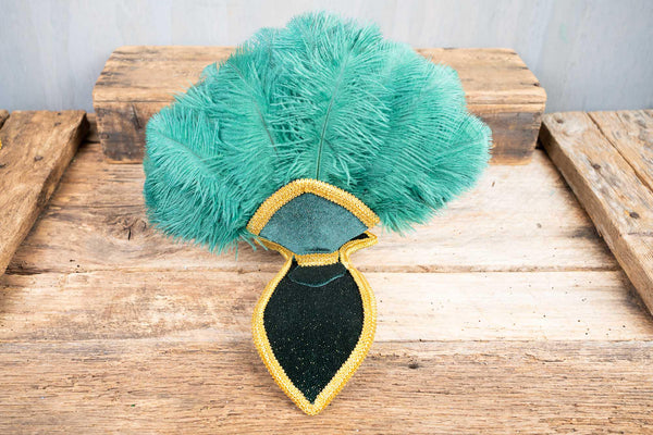Emerald and Gold - Feathered Mini Headdress and Tail Fascinator for Mini Horse