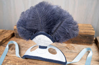 Denim Sky - Feathered Mini Headdress and Tail Fascinator for Mini Horse