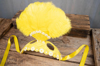 Sun Dappled Daisies - Feathered Mini Headdress and Tail Fascinator for Mini Horse