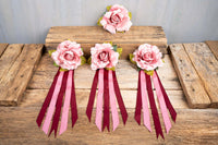Rose Blush - Set of Four Easy Clip Flower Fascinators