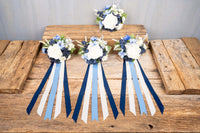 Midnight Pearls - Set of Four Easy Clip Flower Fascinators