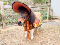 Sunset Harvest - Valentine Costume with Bonnet, Cape and Tail Fascinator for Mini Horse