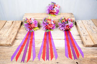 Berrywine Blossom - Set of Four Easy Clip Flower Fascinators