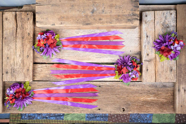 Berrywine Blossom - Set of Four Easy Clip Flower Fascinators