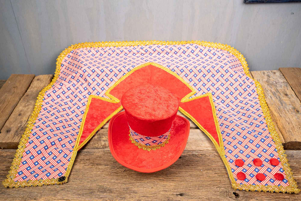 Yankee Doodle Dandy - July 4th Costume with Hat and Tuxedo Vest for Mini Horse