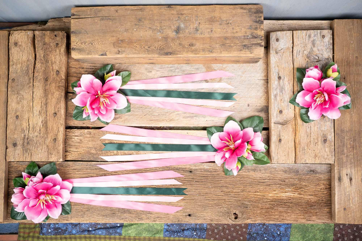 Magnolia Magic - Set of Four Easy Clip Flower Fascinators