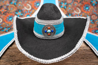 Tiny Treasure of the Sierra Madre - Fancy Cowboy Set with Hat, Fringed Shawl and Tail Fascinator