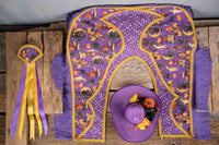 Hi Ho Hocus Pocus - Fancy Cowboy Set with Hat, Fringed Shawl and Tail Fascinator