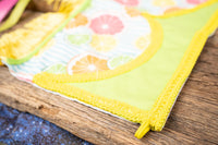Citrus and Sunshine - Fancy Cowboy Set with Hat, Fringed Shawl and Tail Fascinator