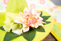 Citrus and Sunshine - Fancy Cowboy Set with Hat, Fringed Shawl and Tail Fascinator