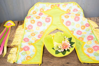 Citrus and Sunshine - Fancy Cowboy Set with Hat, Fringed Shawl and Tail Fascinator