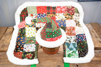 Perfect Patchwork Santa - Costume with Santa Hat and Patchwork Cape for Mini Horse