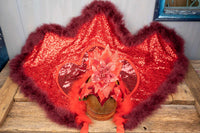 Poinsettia Parade Splendor - Headdress, Cape and Tail Fascinator for Mini Horse