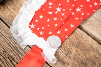 Starlit Mrs. Claus - Costume with Polka Dot Bonnet, Cape and Tail Fascinator for Mini Horse