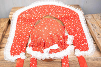 Starlit Mrs. Claus - Costume with Polka Dot Bonnet, Cape and Tail Fascinator for Mini Horse