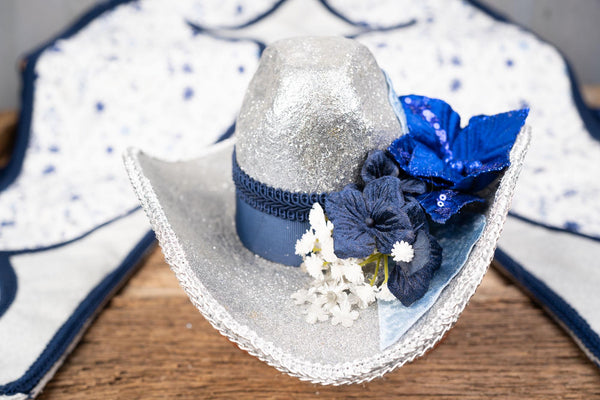 Snowfall at Midnight - Costume for Mini Horse, Hat, Shawl and Tail Fascinator