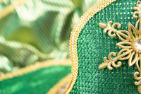 Evergreen, Gold and Glory - Costume with Snowflake Head Piece and Christmas Cape for Mini Horse