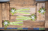 Snowflake and Spruce - Set of Four Easy Clip Fascinators with ribbons