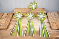 Snowflake and Spruce - Set of Four Easy Clip Fascinators with ribbons
