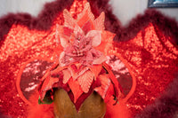Poinsettia Parade Splendor - Headdress, Cape and Tail Fascinator for Mini Horse