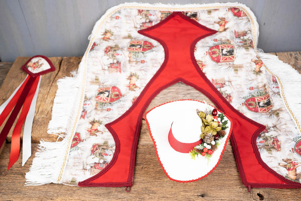 Cozy Cowboy Christmas - Costume for Mini Horse, Hat, Shawl and Tail Fascinator