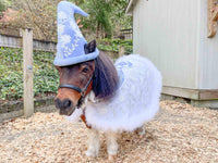 Snowfall Serenade - Costume with Embroidered Elf Hat and Christmas Cape for Mini Horse