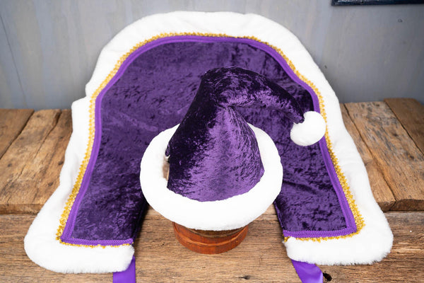 Santa Supreme - Hat and Velvet Embroidered Cape for Mini Horse